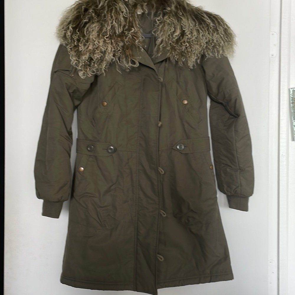 LAST DAYS. MOVING. CLOSING OUT. BEL AIR PARIS COAT WITH REAL FUR. $1025